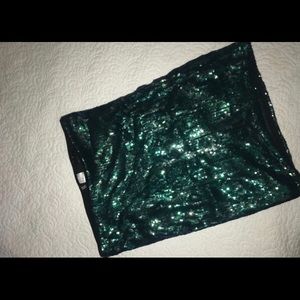 Green Sequin skirt